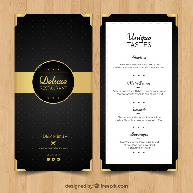 626x626 Elegant Menu For Luxury Restaurant Vector Free Download