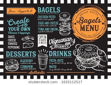 368x280 Bagels Restaurant Menu Vector Sandwich Food Flyer For Bar