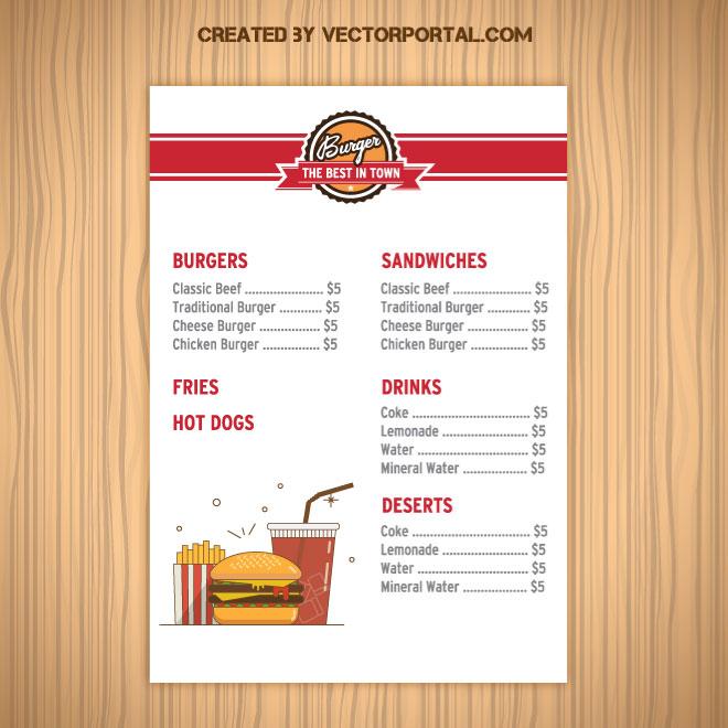 660x660 Fast Food Menu