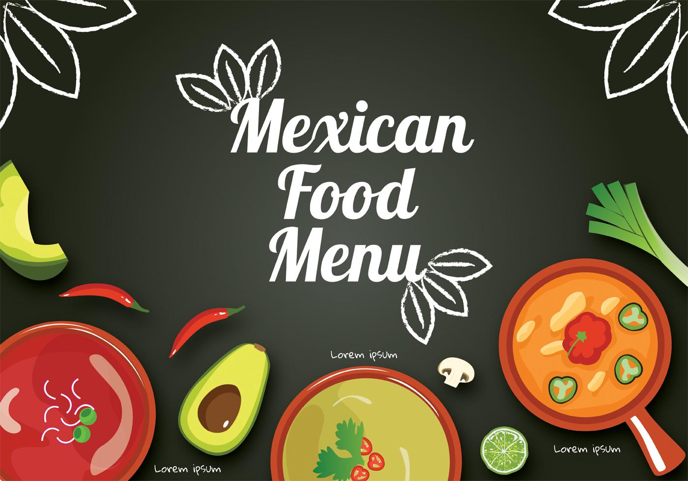 1400x980 Free Mexican Food Menu Vector Template