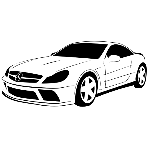 500x500 Free Vectors Sketchy Traced Mercedes Benz Sl Free Vector