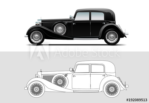 500x348 Vector Illustration Of Mercedes Benz Old Timer, Classic