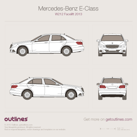 448x448 Mercedes Benz E Class Facelift Sedan Drawings