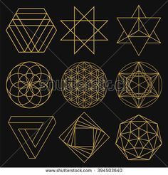 236x246 Sacred Geometry Set Of Figures With Sacred Symbols And Elements