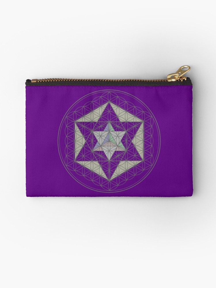 750x1000 Flower Of Life, Vector Equilibrium, Merkaba Zipper Pouch