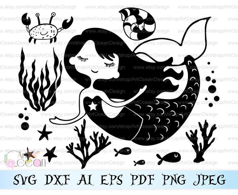 Artocean Black Ocean Mermaid Clip Art Digital Clip Art Images Etsy 794x649 Artocean Black Ocean Mermaid Clip Art Digital Clip Art Images Etsy