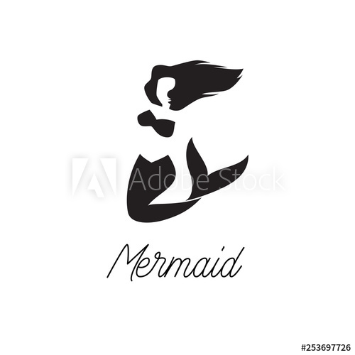 Mermaid Logo Isolated On White Background 500x500 Mermaid Logo Isolated On White Background