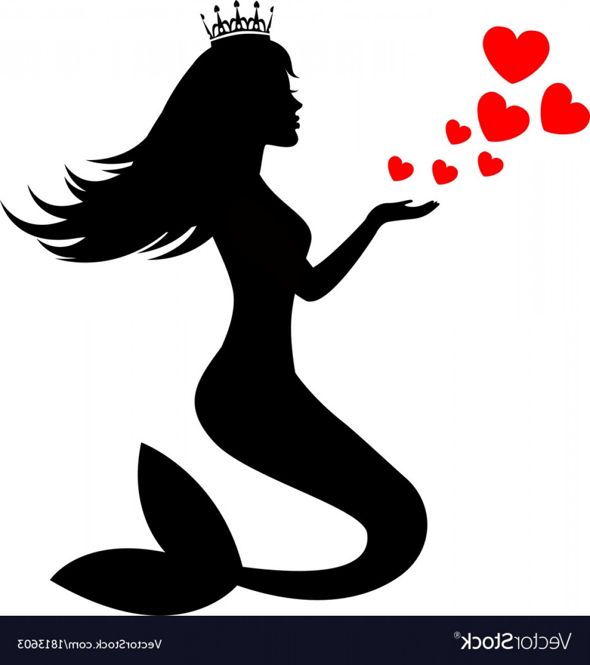 Mermaid Silhouette With Hearts Vector Geekchicpro 1150x1296 Mermaid Silhouette With Hearts Vector Geekchicpro