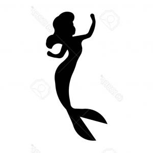 Photostock Vector Little Mermaid Silhouette On White Background 300x300 Photostock Vector Little Mermaid Silhouette On White Background