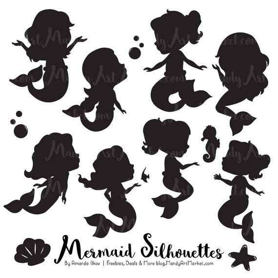 Cute Mermaid Silhouette Clipart Mermaid Silhouettes Clipart Etsy 570x570 Cute Mermaid Silhouette Clipart Mermaid Silhouettes Clipart Etsy