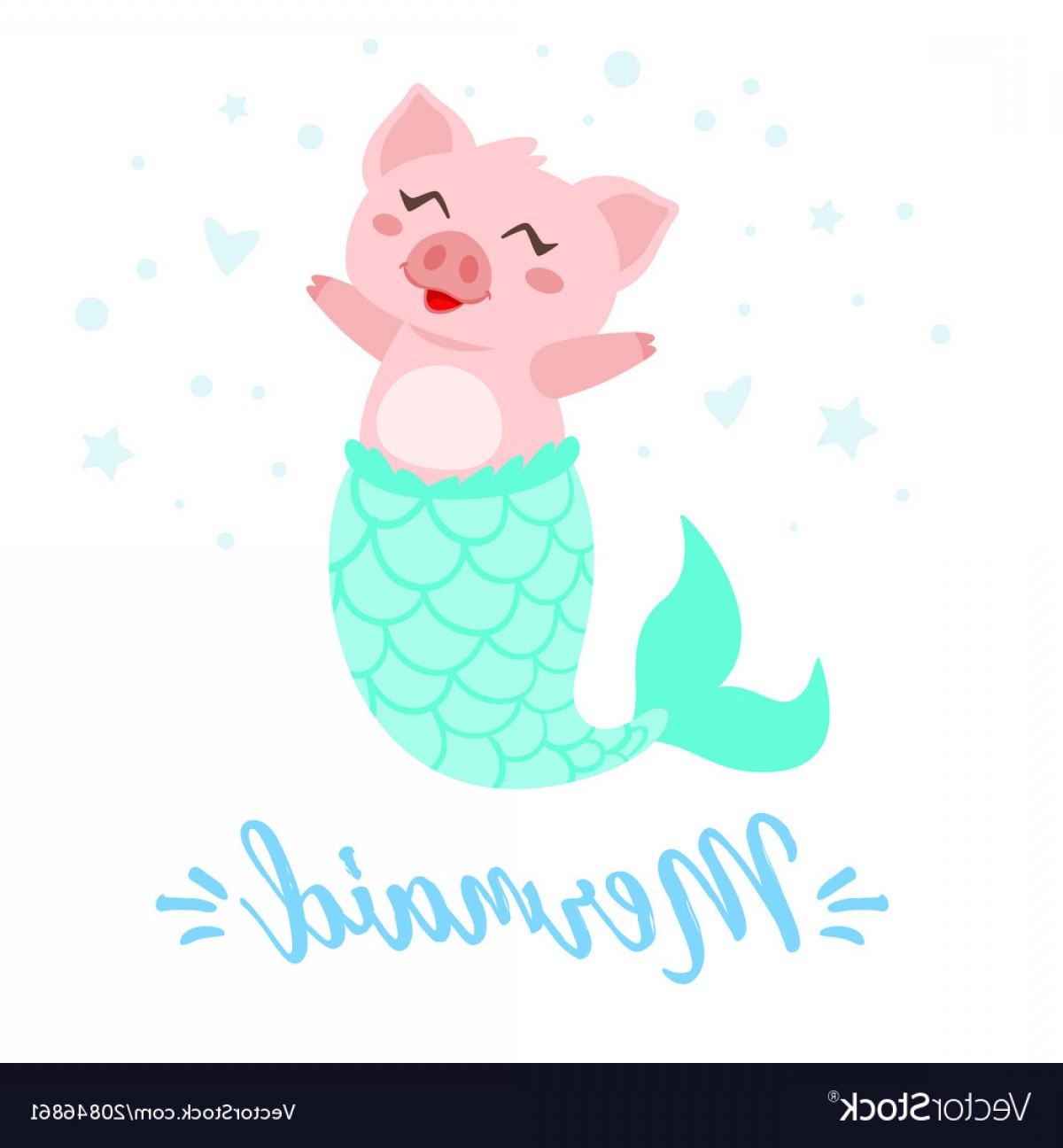 1200x1296 Cute Pig With Mermaid Tail Vector Hoodamathrun