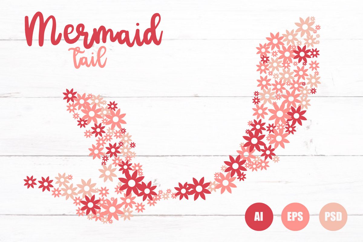 1200x800 Flower Mermaid Tail Vector Pdf, Png