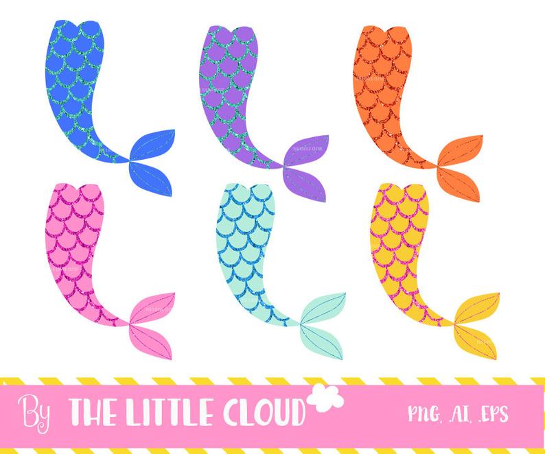 794x662 Glitter Mermaids Tails Clip Art Diy Party Vector Fairy Etsy