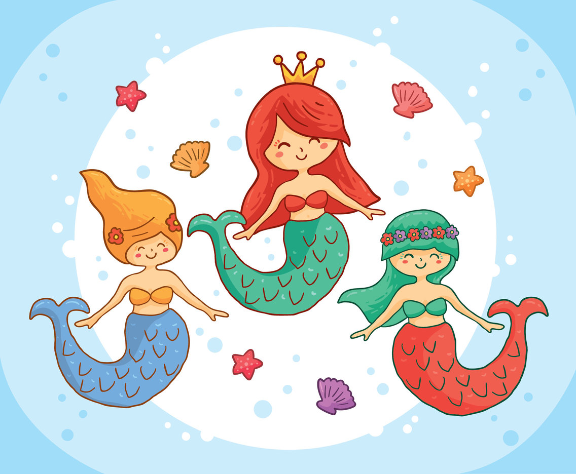 1136x936 Hand Drawn Mermaid Vector Vector Art Graphics