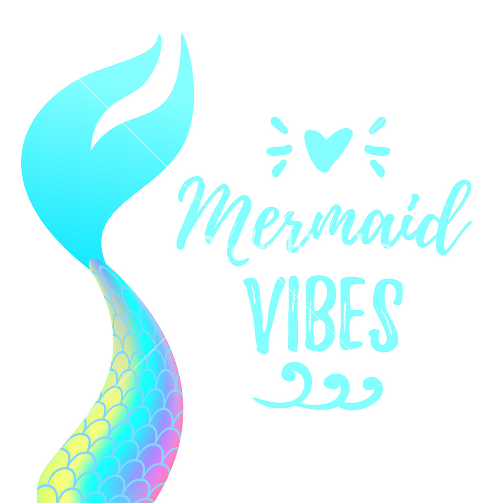 1000x1000 Vector Cartoon Style Illustration Of Cute Mermaid Tail Mermay