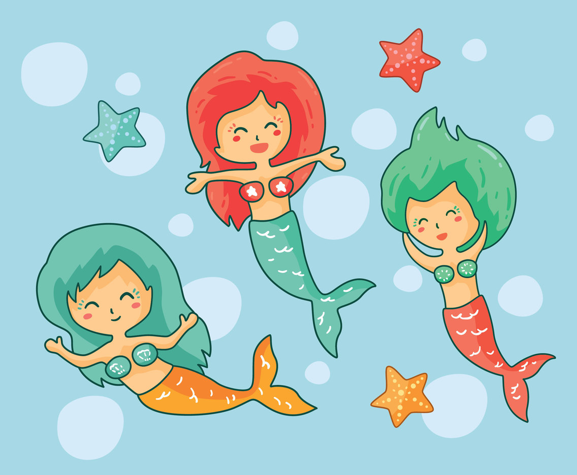 1136x936 Cute Mermaid Vector Vector Art Graphics