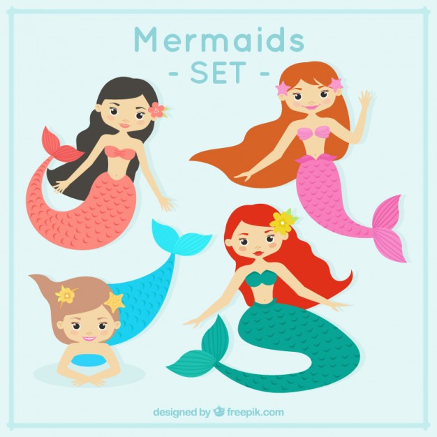 Funny Mermaids Design Vector Free Download 626x626 Funny Mermaids Design Vector Free Download