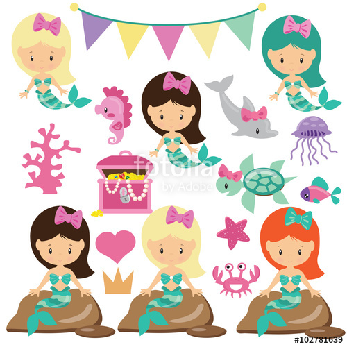Mermaid Vector Illustration Stock Image And Royalty Free Vector 500x500 Mermaid Vector Illustration Stock Image And Royalty Free Vector