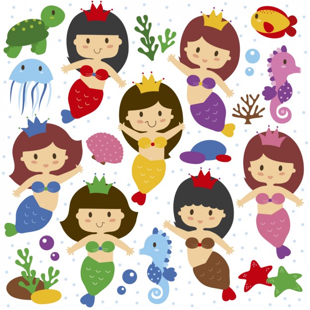 Mermaids Illustrations Vector Free Download 626x626 Mermaids Illustrations Vector Free Download