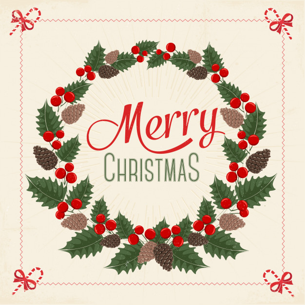 626x627 Merry Christmas Card Vector Free Download