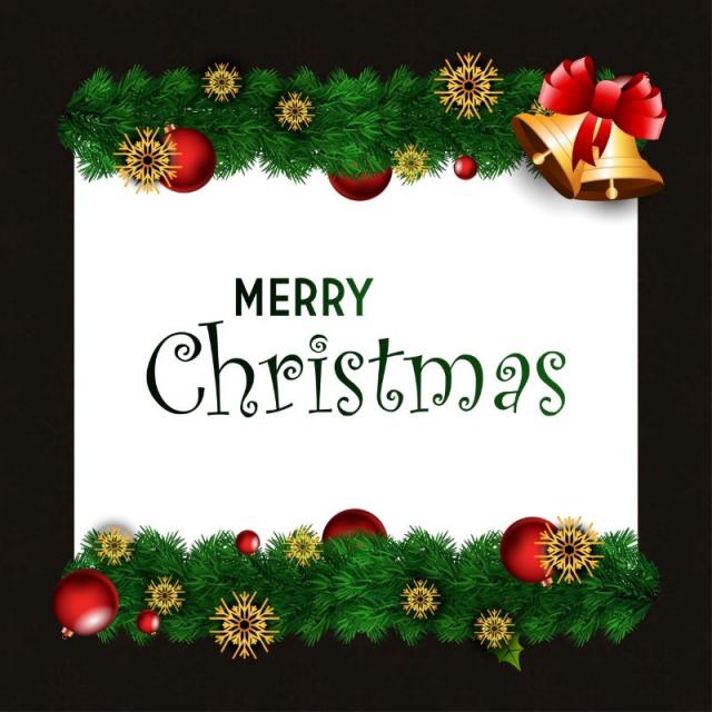 640x640 Christmas Card With Borders, Christmas Vector, Card Vector
