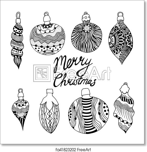 561x581 Free Art Print Of Letering Merry Christmas Vector Illustration