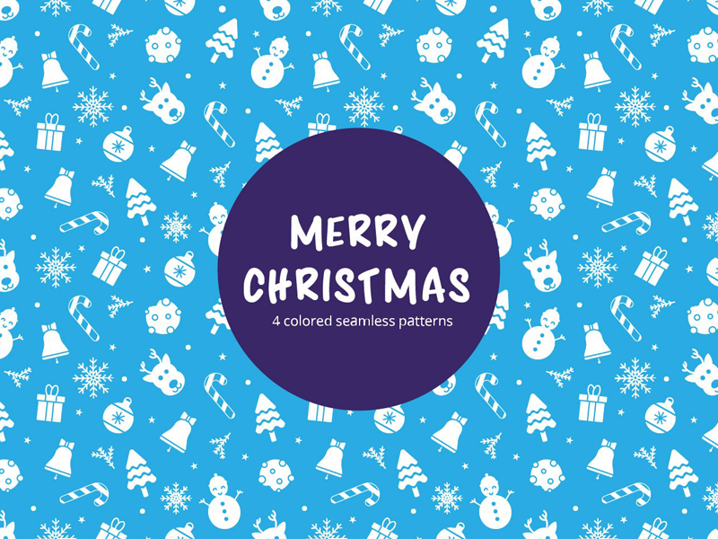 800x600 Merry Christmas Vector Free Seamless Pattern