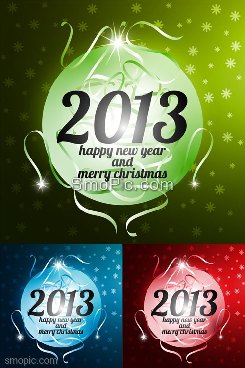 500x750 Happy New Year And Merry Christmas Vector Colorful Background