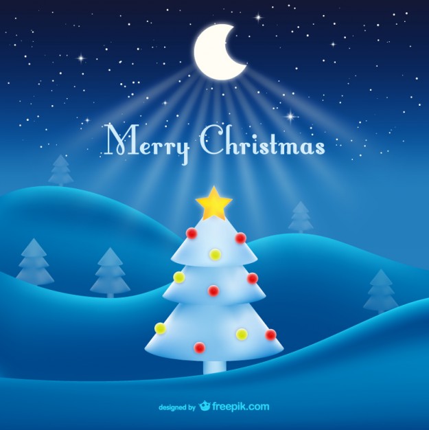 625x626 Merry Christmas Vector With Moon Vector Free Vector Download