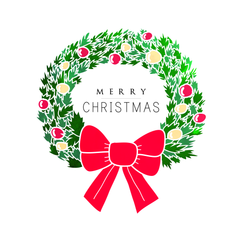 500x500 Merry Christmas Wreath Vector Pictures, Photos, And Images