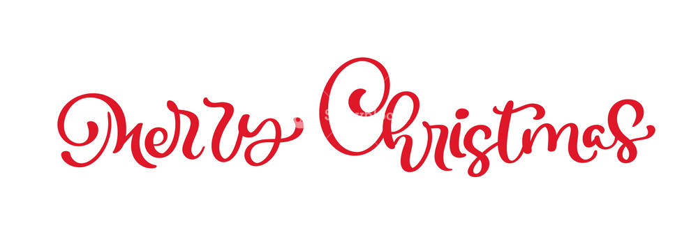 1000x333 Merry Christmas Red Vintage Calligraphy Lettering Vector Text