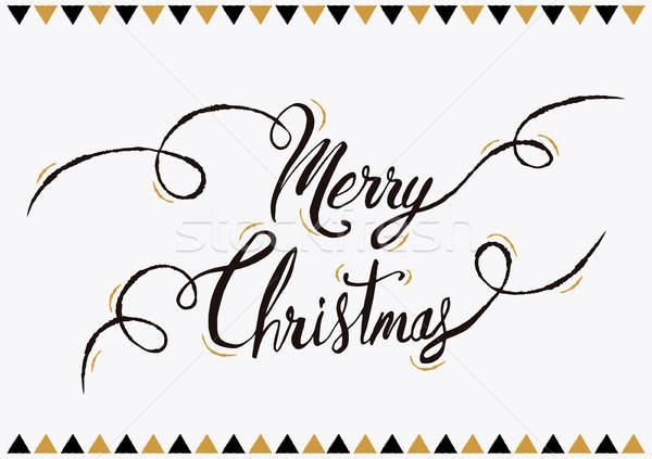 600x423 Merry Christmas Lettering Text Greeting Card Vector Illustration
