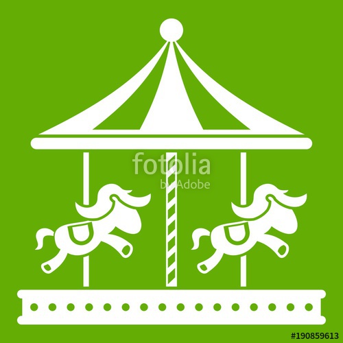500x500 Merry Go Round Horse Ride Icon Green Stock Image And Royalty Free