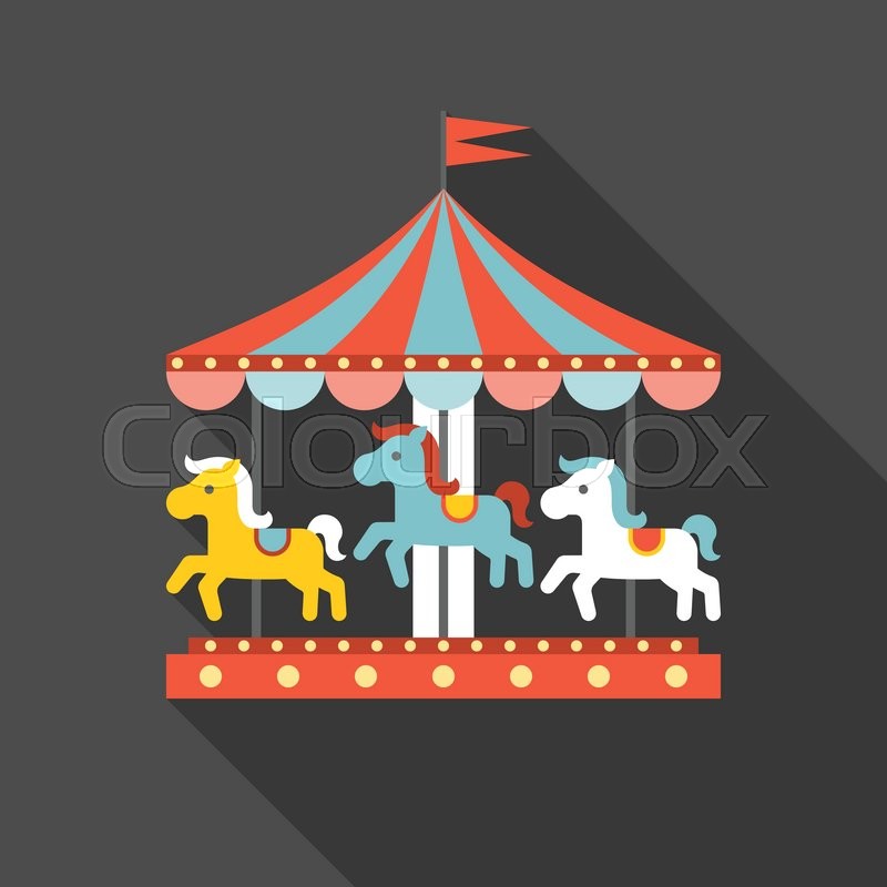 800x800 Merry Go Round Vector In Funfair, Stock Vector Colourbox