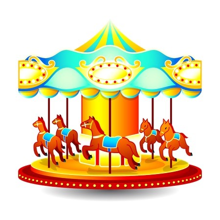 450x450 Small Classic Children Merry Go Round With Horses Royalty Free
