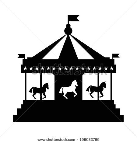 450x470 Vintage Merry Go Round Carousel Vector Silhouette