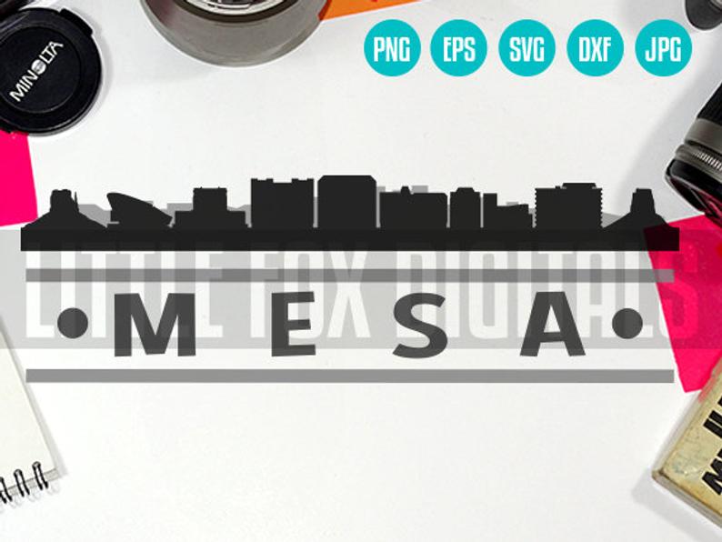 794x596 Vector Mesa Arizona Az Usa Skyline City East Etsy