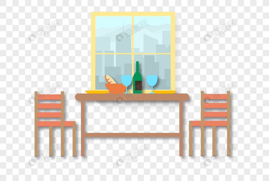 860x580 Dibujado A Mano Restaurante Mesa Vector Material