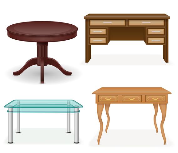 569x490 Set Icons Furniture Table Vector Illustration