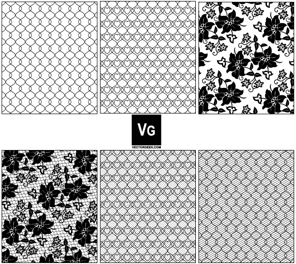 Lace And Mesh Vector Pattern Swatches 600x535 Lace And Mesh Vector Pattern Swatches