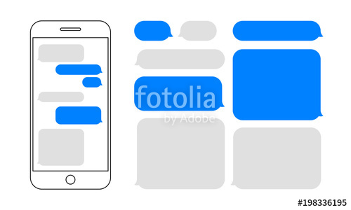 500x300 Message Bubbles Chat On Smartphone Icons Vector Design Template