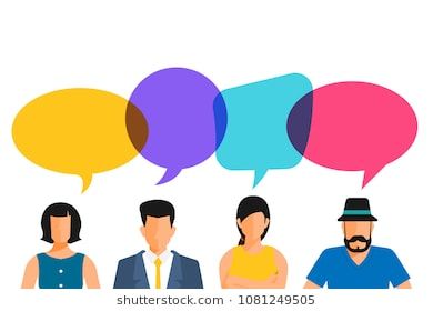 390x280 Flat Design Concept Peoples Talk With Balloon Message Bubble