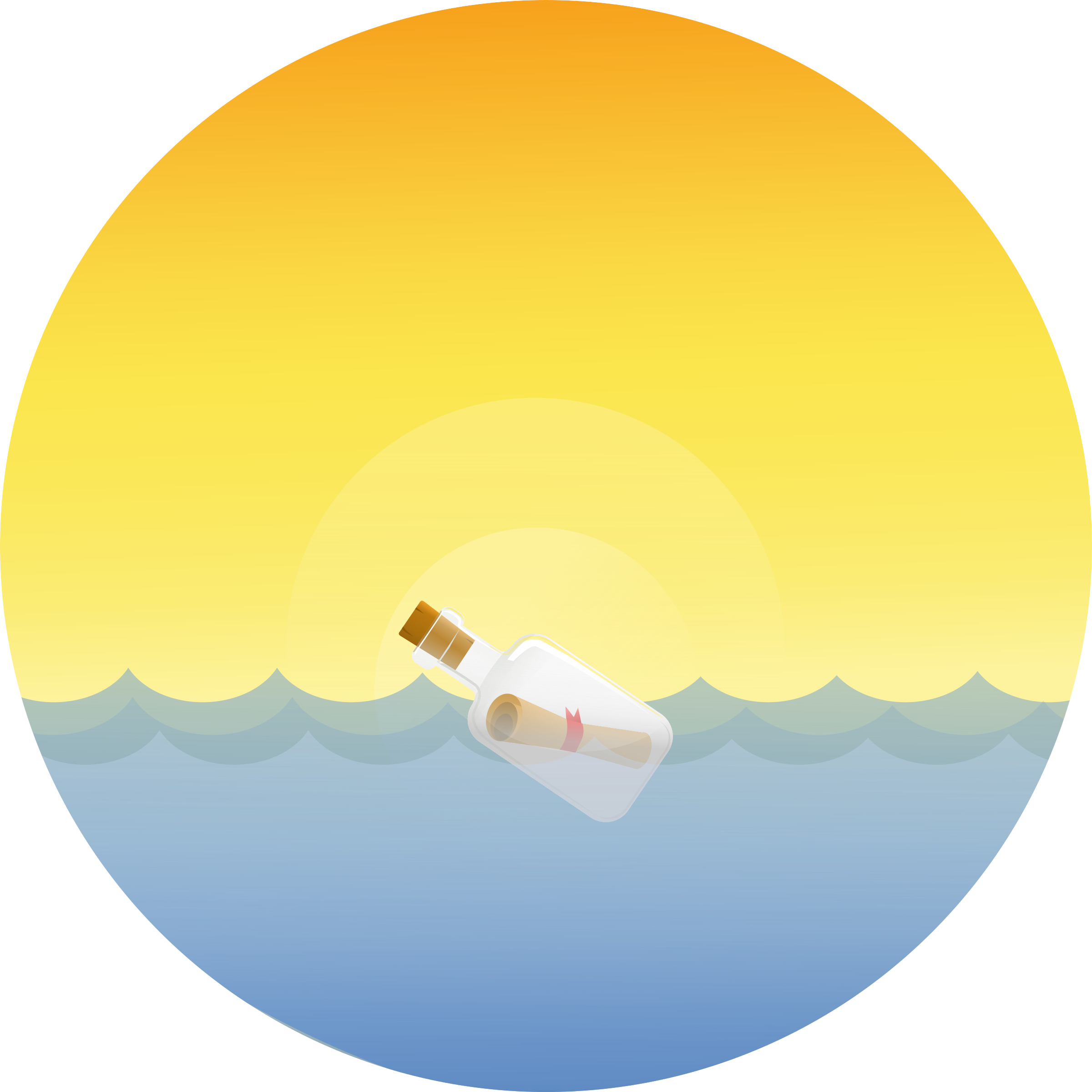 2400x2400 Message In A Bottle Vector Art Image