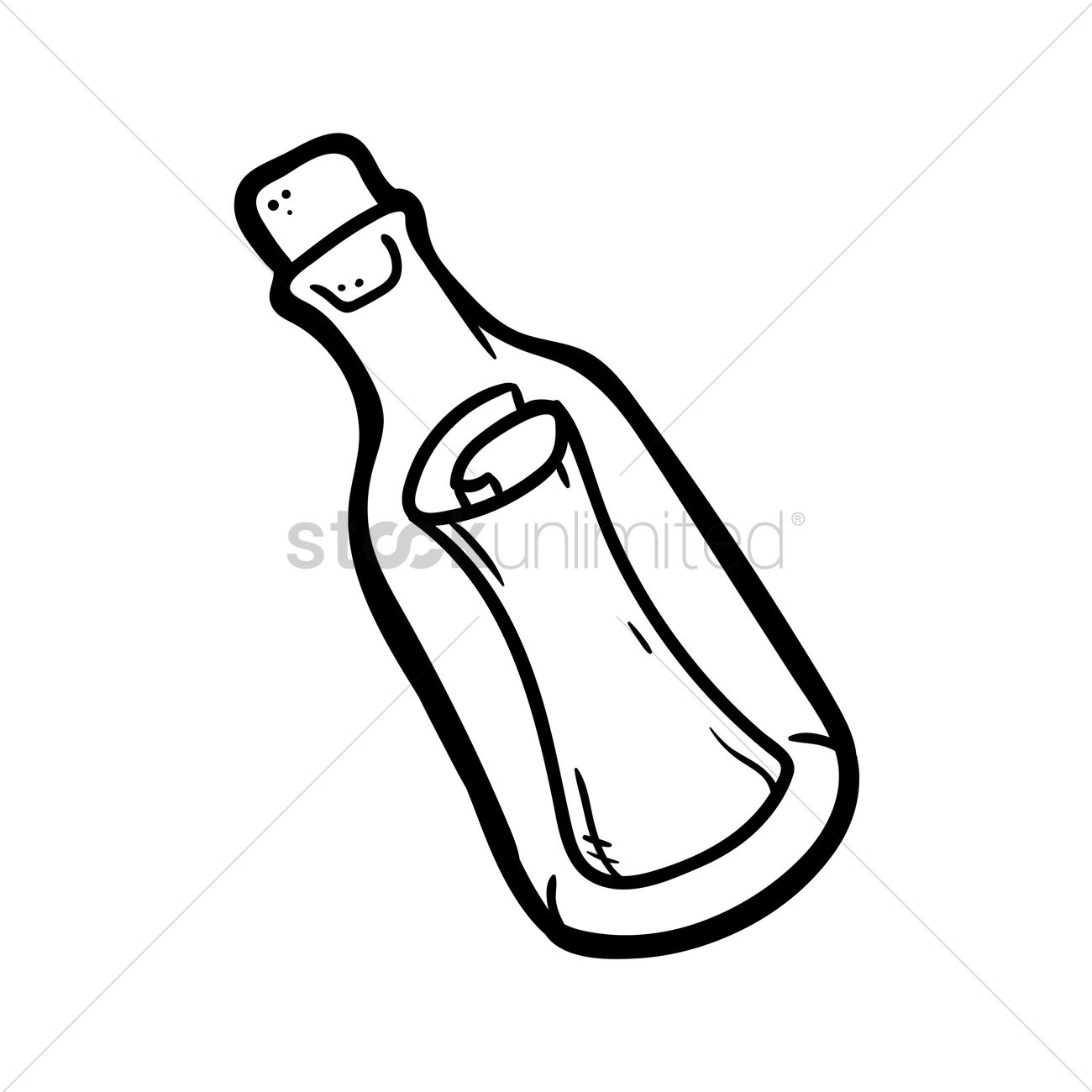 1300x1300 Message In A Bottle Vector Image