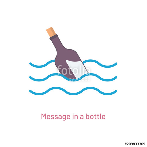 500x500 Message In A Bottle Vector Illustration Stock Image And Royalty