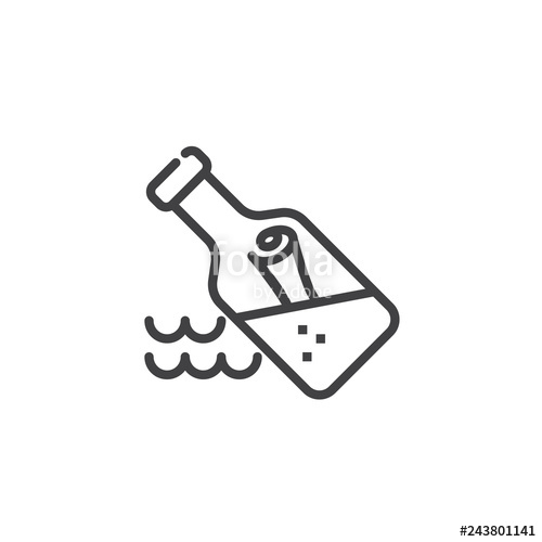 500x500 Message In The Bottle Line Icon Linear Style Sign For Mobile