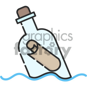 300x300 Message In A Bottle Vector Icon Art Clipart Royalty Free Gif