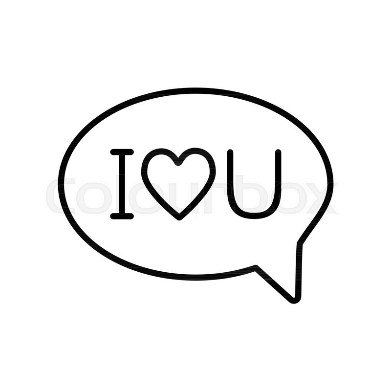 800x800 I Love U Message With Heart Line Icon Stock Vector Colourbox