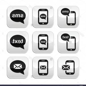 300x300 Mobile Icon With Text Message Speech Bubble Vector Newwaysys