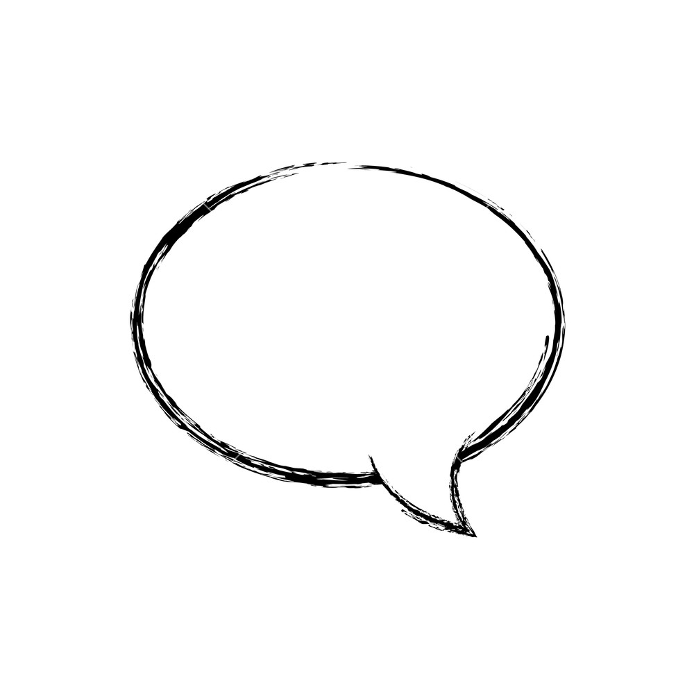 1000x1000 Figure Oval Chat Bubble Art Text Message Vector Illustration